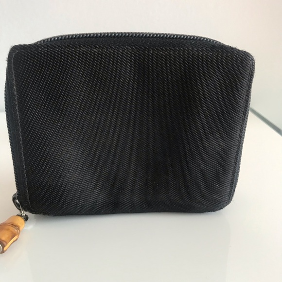 Authentic Gucci Vintage Bamboo Patent Leather Canvas Zipper Wallet 90’s Y2K - Picture 4 of 16